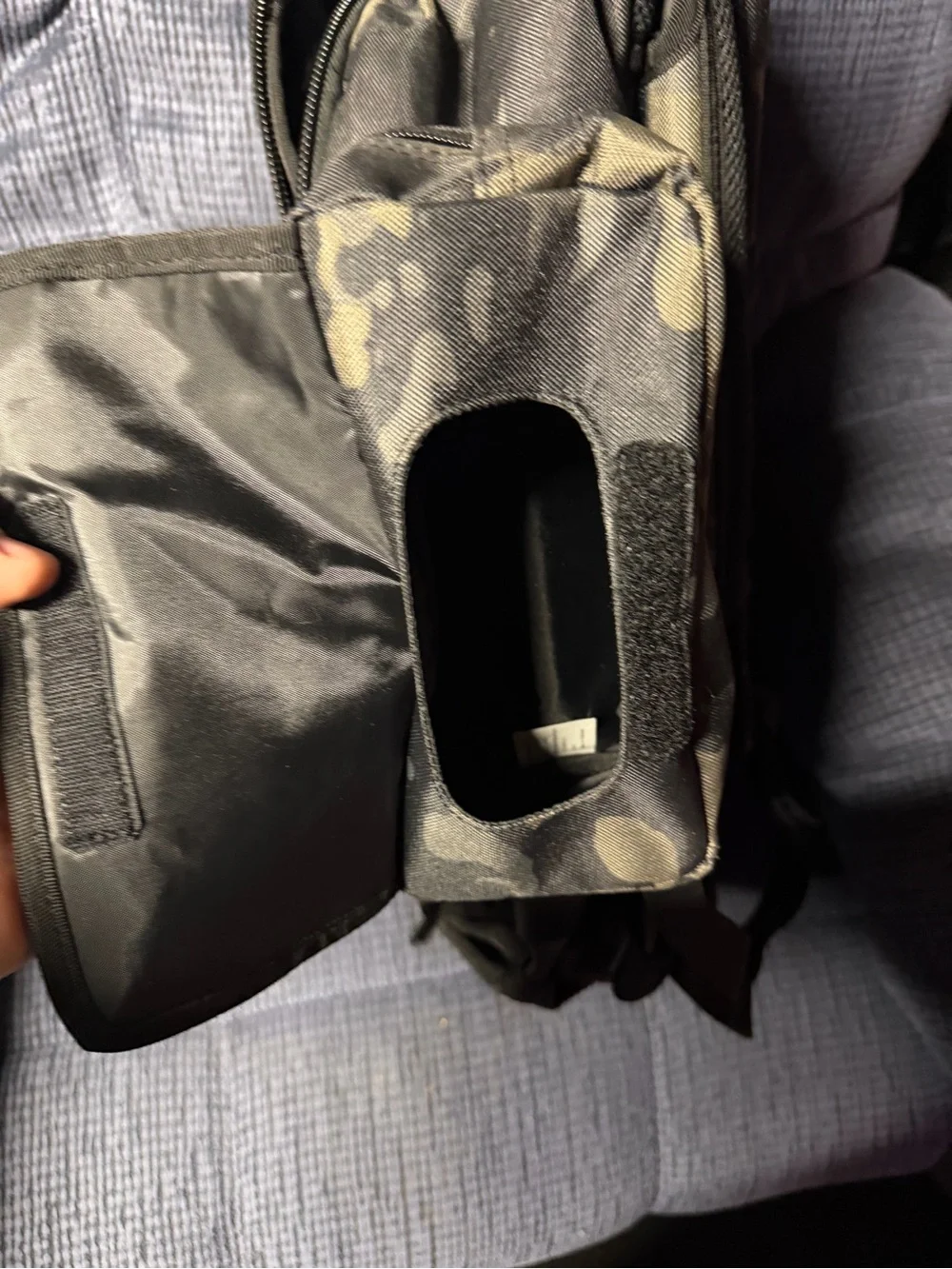 Diaper Bag Backpack and Baby Holder - Black Camo